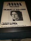 Gilbert O'Sullivan/Lynsey de Paul Rare MAM Records Promo Poster Ad Framed!