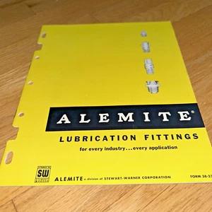 1950'S ALEMITE PORTABLE LUBRICATION FITTINGS Brochure STEWART WARNER - Picture 1 of 15