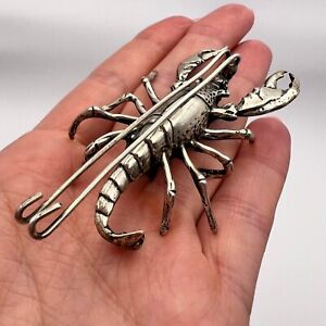 Sea Crayfish Cancer Figurine Vintage Small Sterling Silver 925 Decor Italy Gift