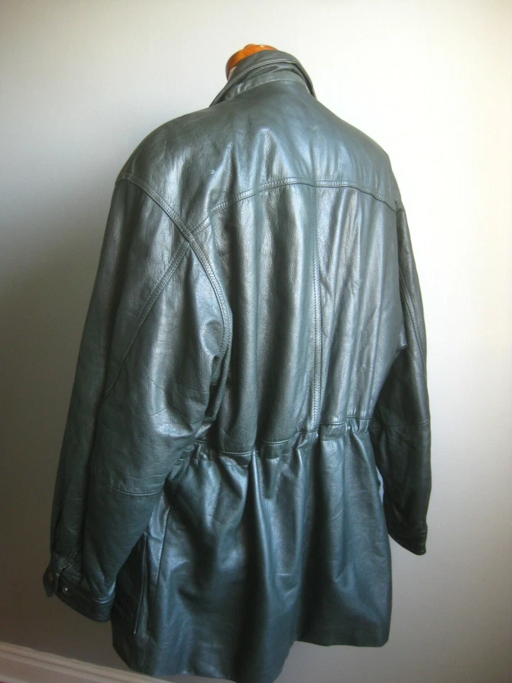 ABRIGO COCHE CUERO VINTAGE PARKA 42 44 WILSONS thinsulate verde carreras británico Foto 1 de 4