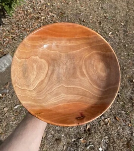 Mahogany Wood Salad Fruit Bowl 12x3” Hand Turned w/ Amazing Woodgrain - Picture 1 of 7