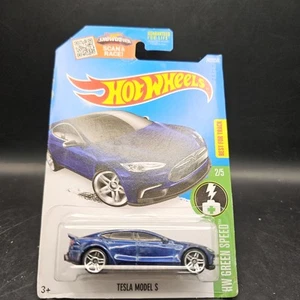 Hot Wheels 2016 Mainline HW Green Speed Tesla Model S Factory Sealed - Picture 1 of 2