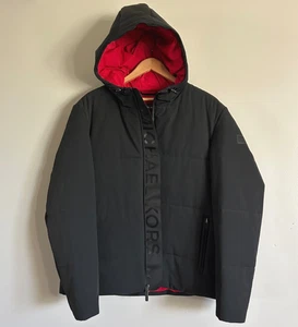Michael Kors Mens Kors X Tech Travel Jacket Black Spellout Red New With Tags - Picture 1 of 14