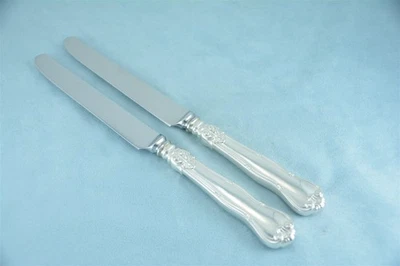 2 facas de jantar Tiffany Provence prata esterlina 9-3/4" sem chanfro sem monograma - Imagem 1 de 4