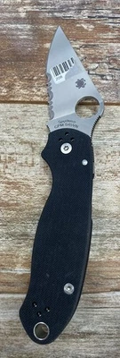 Spyderco Knives Para 3 Liner Lock Black G-10 S45VN C223GPS 1/2 Serr Factory 2nd - Image 1 of 4