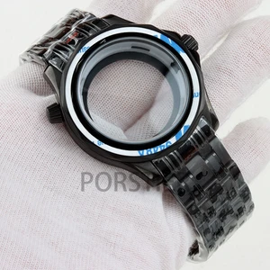 Schwarzes PVD 41mm Uhrengehäuse NH35 wasserdicht für Seamaster NH35 NH36 Automatikwerk - Bild 1 von 46
