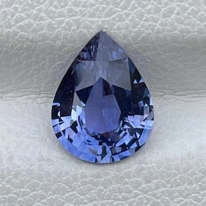 Natürlicher blauer Saphir 1,83 kt Birnenschliff Sri Lanka loser Edelstein Braut Ring 9 mm - Bild 1 von 7