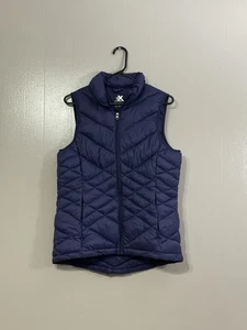 Mens Small Zero Exposur Blue Full Zip Puffer Vest Jacket FLAW C26 - Picture 1 of 10