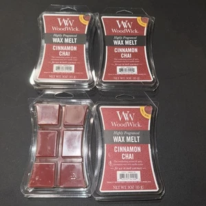 WoodWick Wood Wick Cinnamon & Chai Wax Melts Cubes Scented Fragrance NEW - Picture 1 of 3