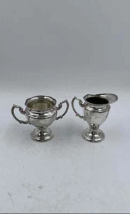 Continental 3902 Silver-Plated Serving Pieces Sugar & Creamer Bowl Set Lot Of 2 - Picture 1 of 9