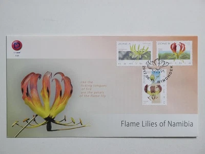 Namibia 2017 Lilies of Namibia Flora FDC Michel 1823-1826 Windhoek cancelled - Image 1 of 2
