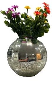 Hand Blown Mercury Glass Vase ? Dome Ball Looking Glass - Picture 1 of 5