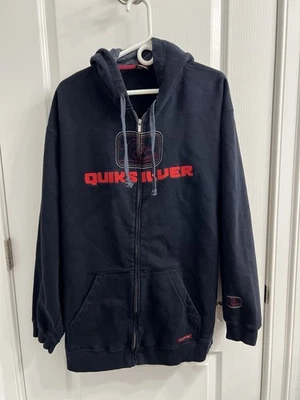 Sudadera con capucha para hombre Quiksilver negra y roja talla 2XL Foto 1 de 4