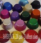 SAVER PRICE FOIL MUFFIN / CUP CAKE CASES - pack of 200 - 12 different colours