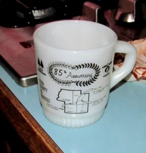 VTG Fire King Four County Ag Services Land O Lakes  Advertisement Mug/Cup VGC - Picture 1 of 2