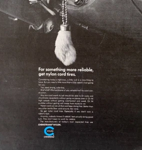 Monsanto Chemstrand Nylon Tires Lucky Rabbit's Foot 1965 Vintage Print Ad-C-2.1 - Picture 1 of 3