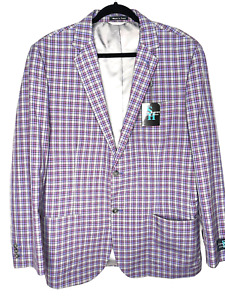 Steve Harvey Celebrity Edition NWT Men's Size 44L Blazer Jacket  Gray Purple
