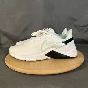Nike Legend Essential 2 Womens 9.5/41 White Green Silver Shoes CQ9545-102 - Picture 1 of 9