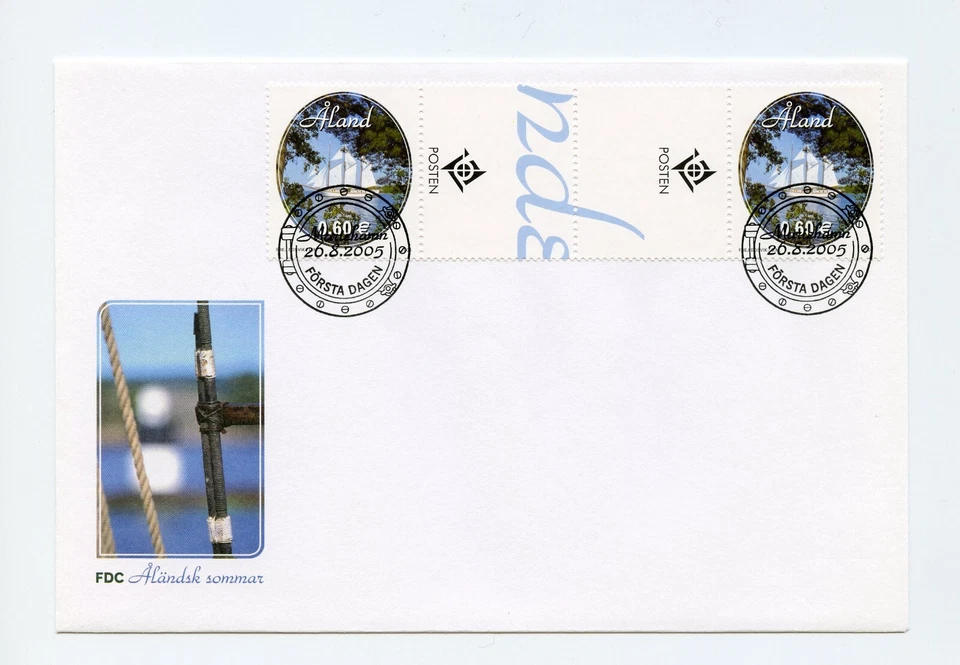 Aland FDC  #238 Schooner Sailing 2005 Scarce Gutter Pair  AL4 - Image 1 of 1