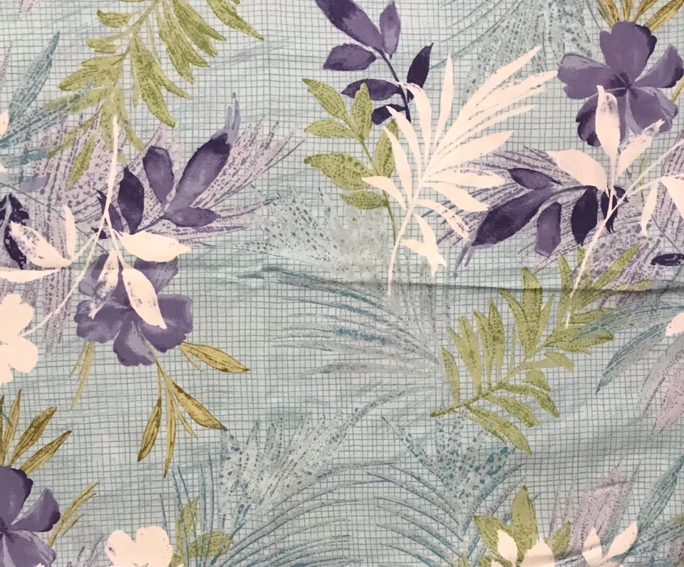 "Tela con estampado hawaiano por yarda - hibisco (fondo azul claro) - 43""" Foto 1 de 1