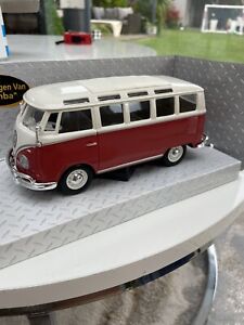 1/25 - Volkswagen Van Samba - Cream Red Vintage VW Die Cast Model Not 1-24