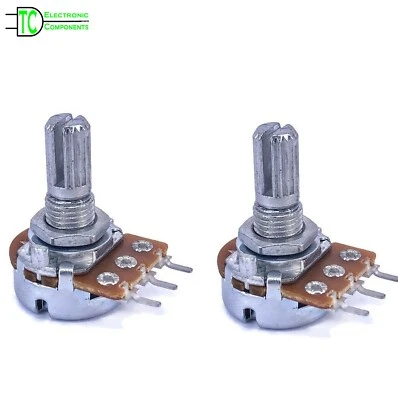 Potentiometers WH148 Linear rotary Mono B 15mm shaft 3 Pin 0.125W Single Turn - Image 1 of 4