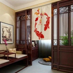 Chinese Door Curtains Japanese Noren Tapestry Kitchen Doorway Room Divider Retro - Picture 1 of 17