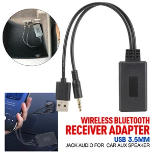 Bluetooth Wireless Receiver New Adapter USB 3.5mm Jack Audio For Car AUX Speaker - Picture 1 of 18