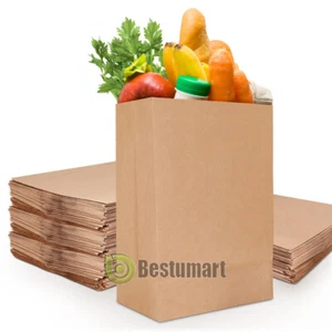 Bolsa de papel marrón 60 piezas bolsas para llevar almuerzo compras comestibles - Imagen 1 de 12