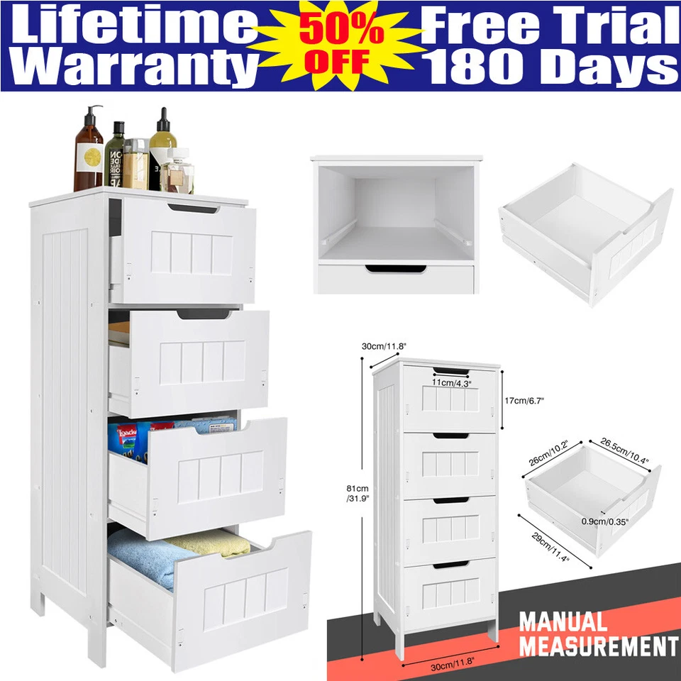 Bathroom Cabinet Sink Under Basin Vanity Storage Cupboard Unit White Luxury UK