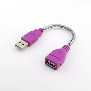 USB 2.0 A Male Plug To A Female Jack Extension Flexible Metal Stand Cable 15cm - Picture 1 of 6