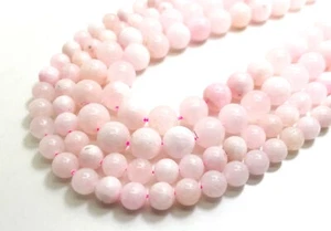 Cuentas de piedras preciosas pulidas redondas lisas de manganeso rosa natural - RN194 - Imagen 1 de 8