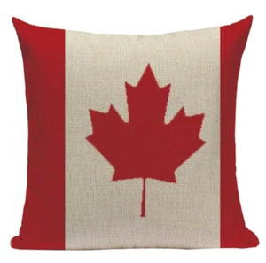 Canadian Flag L22 Cushion Pillow Cover Maple Syrup Quebec Ontario Leaf Poutine - Picture 1 of 5