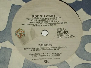 ROD STEWART *RARE OZ 7" 45 ' PASSION ' 1980 VGC - Picture 1 of 2