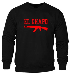 El Chapo Gun Logo Dope Trendy Unisex Cotton Sweatshirt Jumper Pullover - Picture 1 of 3