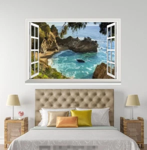 3D Blue Sea Sunny 318 offene Fenster Wandbilder Wanddruck AJ Jenny - Bild 1 von 2