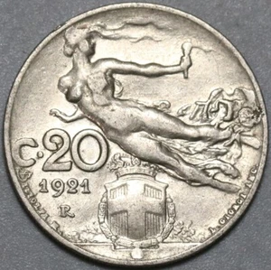 1921 Italy 20 Centesimi VF Flying Woman Coin (24121909R) - Picture 1 of 2