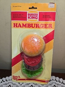 Vintage Burger King Hamburger Realistic Play Food New & Sealed 1987 Child's Toy - Picture 1 of 20
