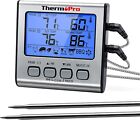 ThermoPro 2 Sonde Fleischthermometer Lebensmitteltemperatursonde USDA Voreinstellungen BBQ Alarm