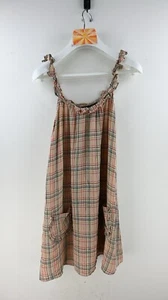 ZIMMERMANN 100% silk check pattern mini dress in latte/fuschia size 2/UK10 - Picture 1 of 5