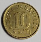1998 Estonia Brass 10 Senti Beautiful Coin Gold Color