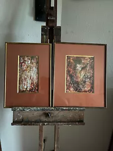 painting N236 pair abstract painting including 1 signed andré helluin 1926 2015 - Picture 1 of 4