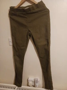 Ladies Green Strecthy Trousers Size 12. Tu By Sainsbury's - Picture 1 of 7