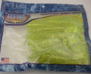Sea Striker H4CT20-10S Got-Cha 4" Chartr/Silver Flake Curltail Grub 20Ct - Picture 1 of 2