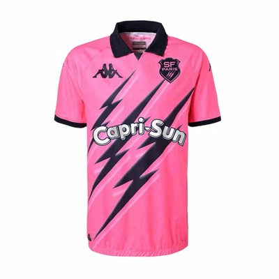 Stade Francais Rugby Shirt Kappa Kid's Home Jersey Top - New
