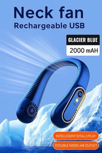Ventilateur de cou USB 2000mAh | Silencieux LED Été Sport Canicule Voyage - Imagen 1 de 9