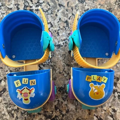 复古 1992 Fisher-Price 1-2-3 Grow With Me 滑冰鞋 小熊维尼 — 第 1/4 张图片