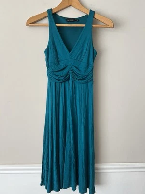 Vestido The Limited sin mangas viscosa verde azulado talla XS Foto 1 de 4