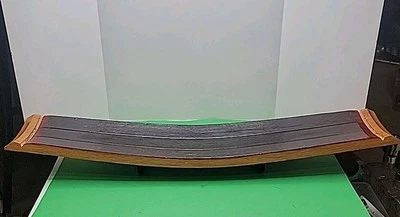 Hand Crafted Reclaimed 36" x 8" Whiskey Barrel Bent Oak Staves Serving Tray. - Image 1 of 4