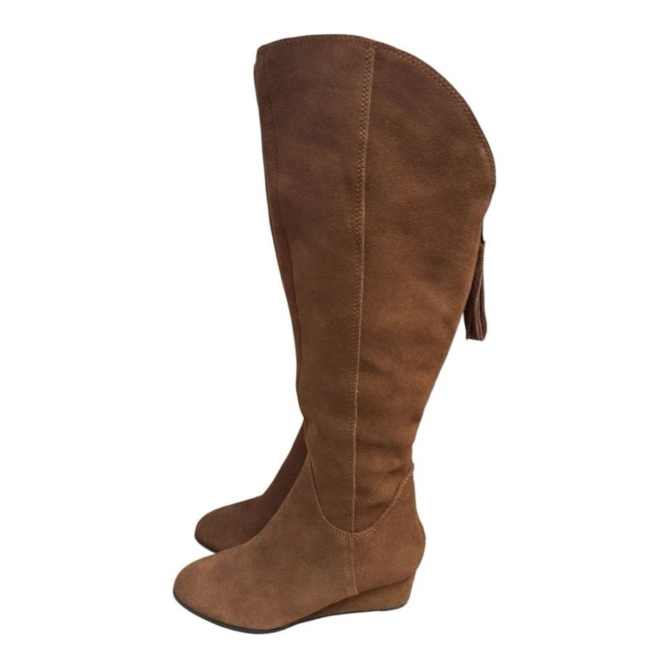 Botas de cuña altas Steven by Steve Madden Larken de gamuza marrón talla 6,5 Foto 1 de 4